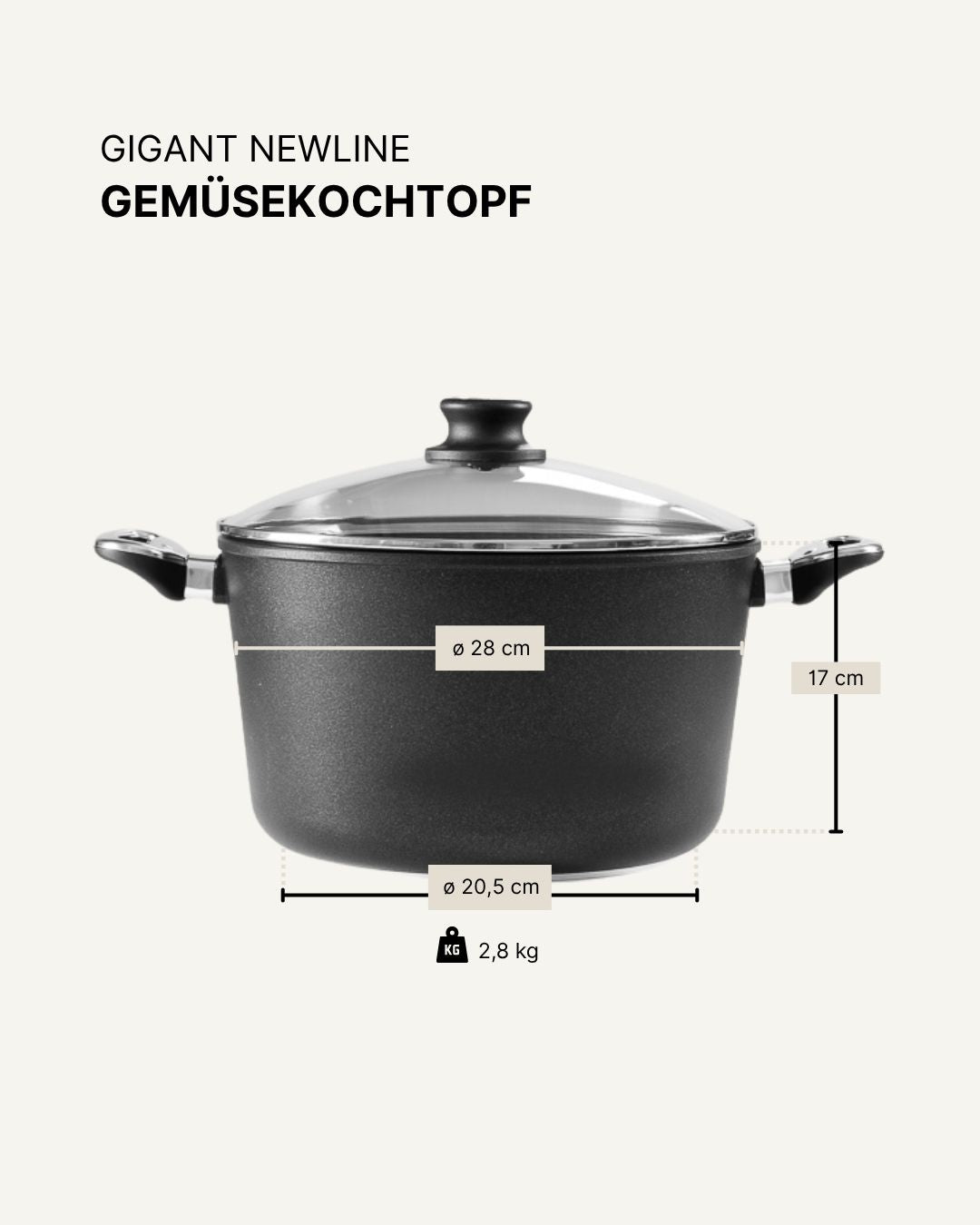 GIGANT Newline Großer Topf mit Deckel